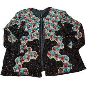 Pinky Creations Heavily Beaded Silk Jacket XXL